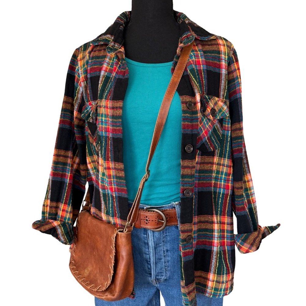 Natural Life Multi Color Denver Plaid Cotton Flannel - Size Small
